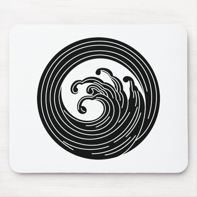 Swirl-like wave circle mouse mat (Front)