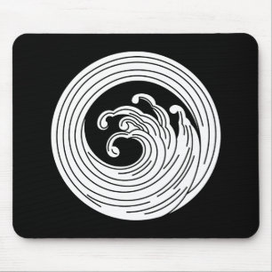 Swirl-like wave circle mouse mat