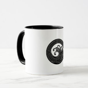 Swirl-like wave circle mug