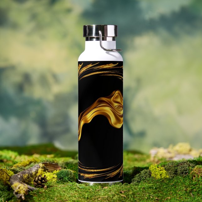 Swirl Liquid Gold Black Monoch Achem Opulent Swirl Water Bottle (Outdoor (Rotated))
