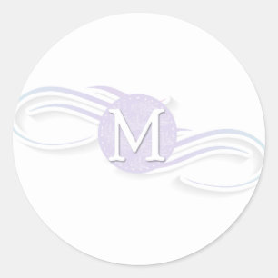 Swirl Monogram M Classic Round Sticker
