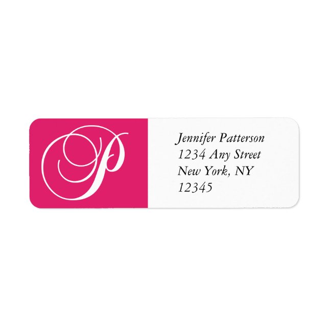 Swirl Monogram P Return Address Labels (Front)
