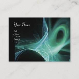 SWIRL MONOGRAM Vibrant black green grey Business Card