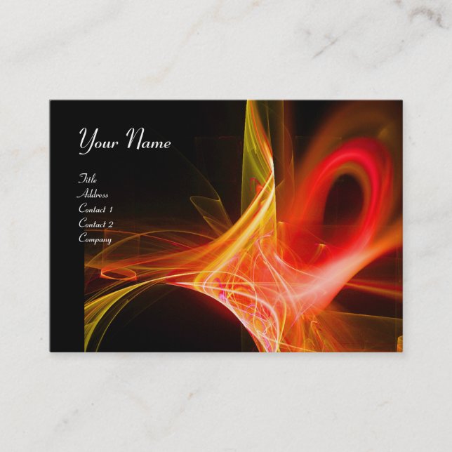 SWIRL MONOGRAM Vibrant black pink red Business Card (Front)