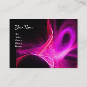 SWIRL MONOGRAM Vibrant black pink red violet Business Card