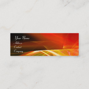 SWIRL MONOGRAM Vibrant black red orange Mini Business Card