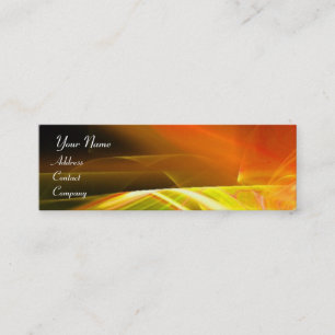 SWIRL MONOGRAM Vibrant black yellow orange Mini Business Card