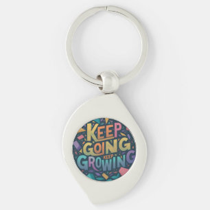 Swirl of Progress: Keep Going, Keep Growing Key Ring