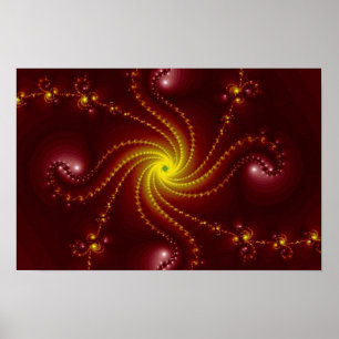 Swirl of red Fractal Poster