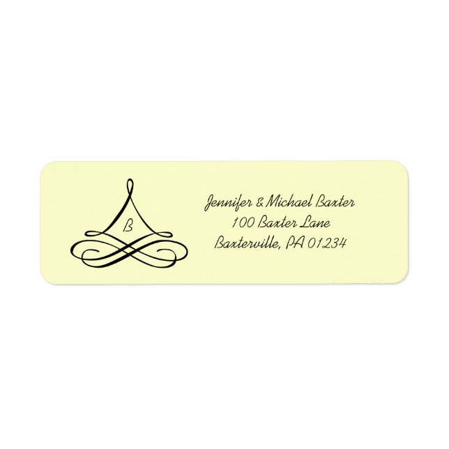 Swirl Ornament Address Label Stickers (Front)