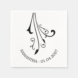 Swirl Ornaments Horror Black Gothic Napkin