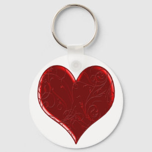 Swirl Overlaid Heart Key Chain
