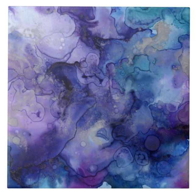 Swirl Painting Ceramic Tile (Front)