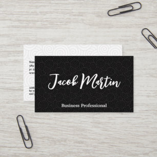 Swirl Pattern Background Black White Business Card