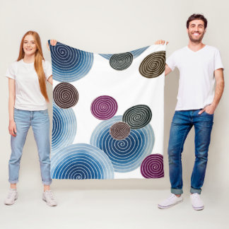 Swirl Pattern, Japanese Design Fleece Blanket