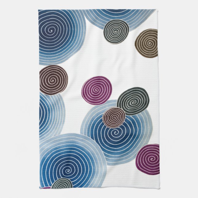 Swirl Pattern, Japanese Design Tea Towel (Vertical)