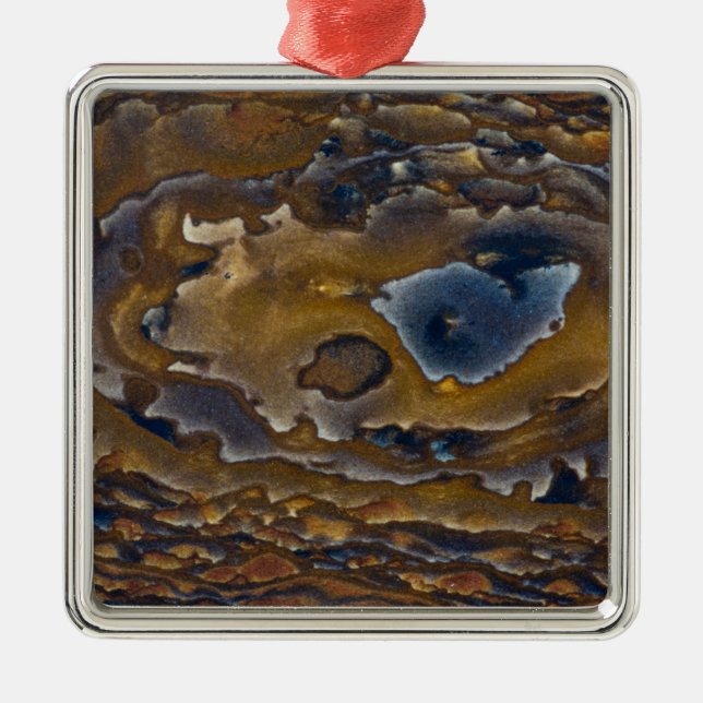 Swirl Pattern On Jasper Slab Metal Tree Decoration (Front)
