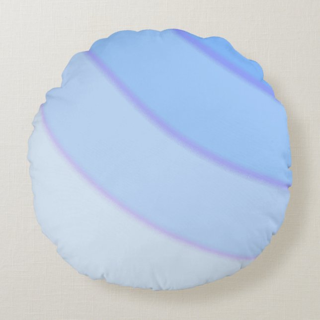 Swirl pattern Pastel blue purple  Round Cushion (Front)