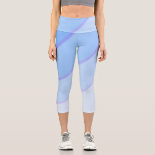 Swirl pattern pastel ombre Blue Capri Leggings