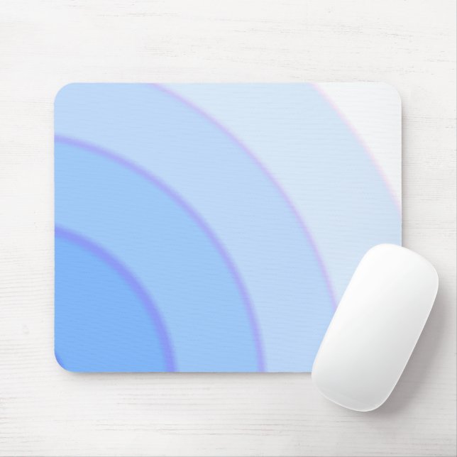 Swirl pattern Pastel Ombre Blue Mouse Mat (With Mouse)