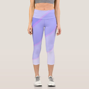 Swirl pattern pastel ombre Lilac Capri Leggings