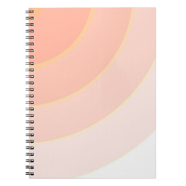 Swirl pattern pastel ombre orange & peach notebook (Front)