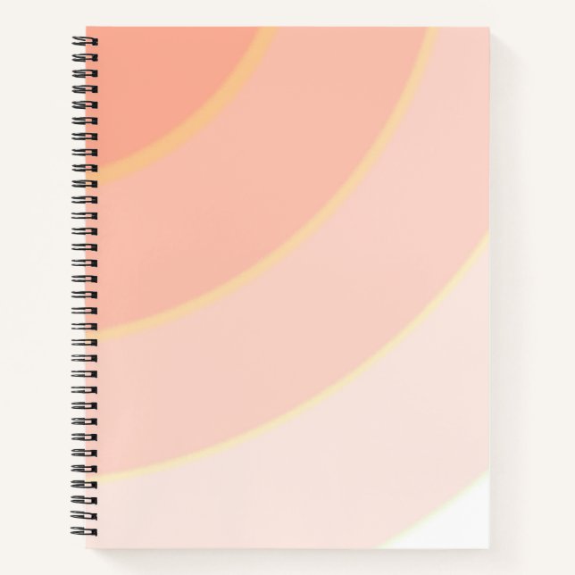 Swirl pattern pastel ombre orange & peach notebook (Front)