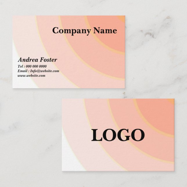 Swirl pattern peach ombre  business card (Front/Back)