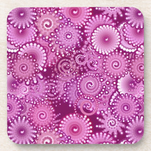 Swirl pattern, purple, pink, plum, lilac coaster