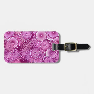 Swirl pattern, purple, pink, plum, lilac luggage tag