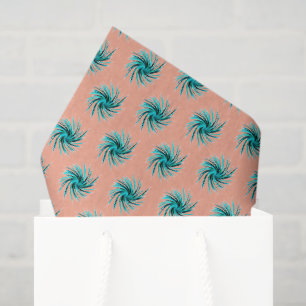 Swirl Pattern - Teal Green Blue Peach Pink Tissue Paper