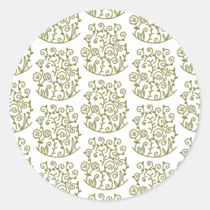 swirl patterned classic round sticker
