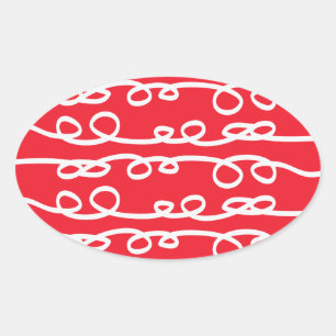 swirl patterned oval sticker