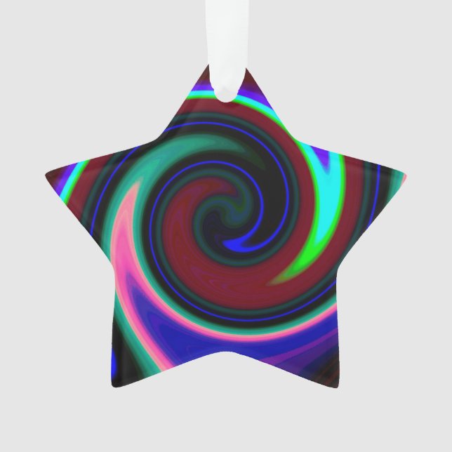 Swirl Retro Neon Ornament (Front)