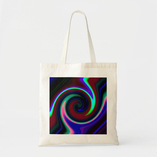 Swirl Retro Neon Tote Bag (Front)
