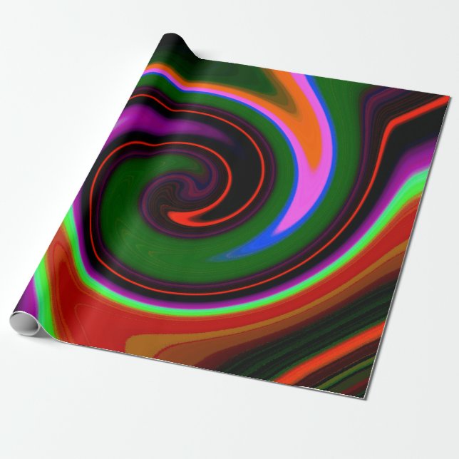 Swirl Retro Wrapping Paper (Unrolled)
