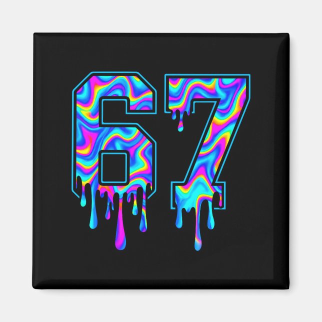 Swirl Six Seven Drip 6 7 Meme Gen Alpha Slang  Magnet (Front)