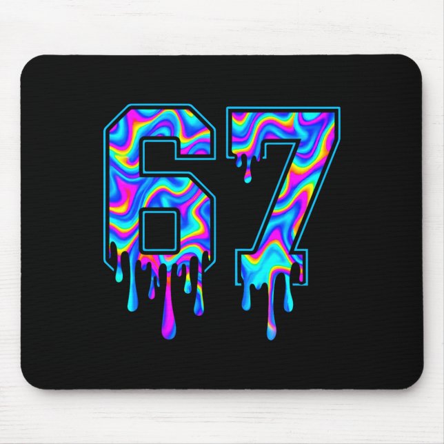 Swirl Six Seven Drip 6 7 Meme Gen Alpha Slang  Mouse Mat (Front)