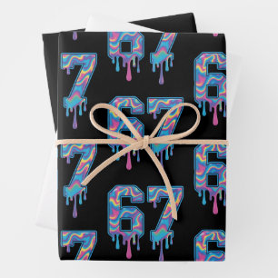Swirl Six Seven Drip 6 7 Meme Gen Alpha Slang Wrapping Paper Sheet