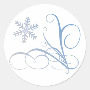 Swirl & Snowflake Classic Round Sticker