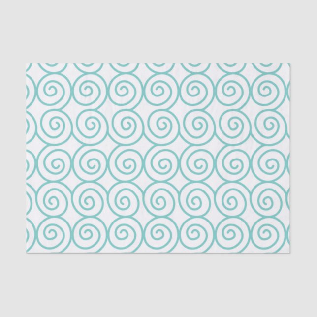 Swirl Spiral Sea Waves Beach Lover Summer Season Tissue Paper (Front)