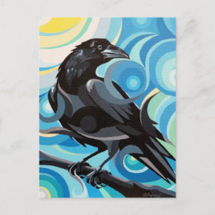Swirl Spirits Raven Postcard Spirit Power Animal