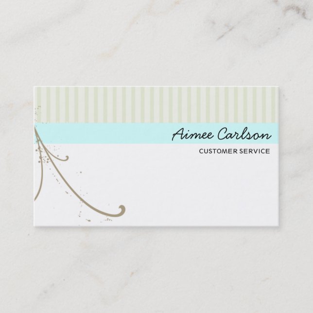 Swirl & Stripes Template Business Card (Front)