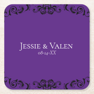 SWIRL TEMPLATE SQUARE PAPER COASTER