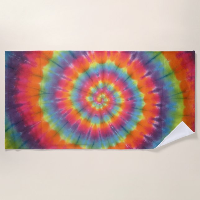 Swirl Tie Dye Beach Towel (Front)
