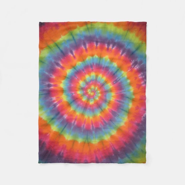 Swirl Tie Dye Fleece Blanket (Front)
