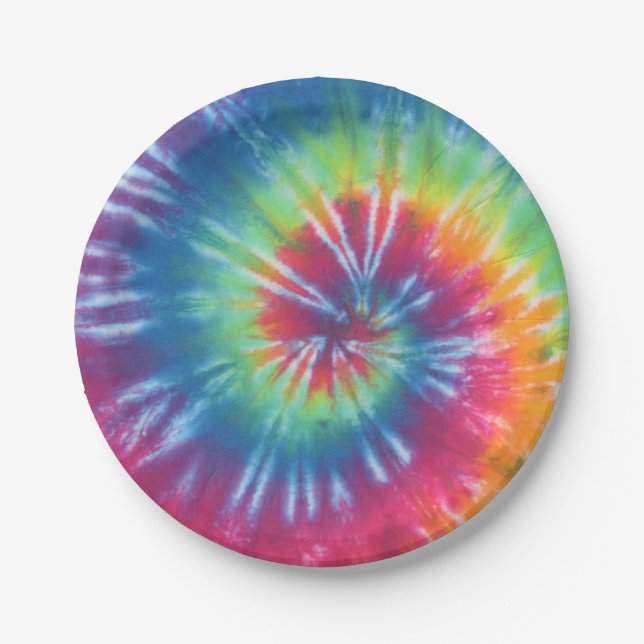 Swirl Tie Dye Paper Plate (Front)