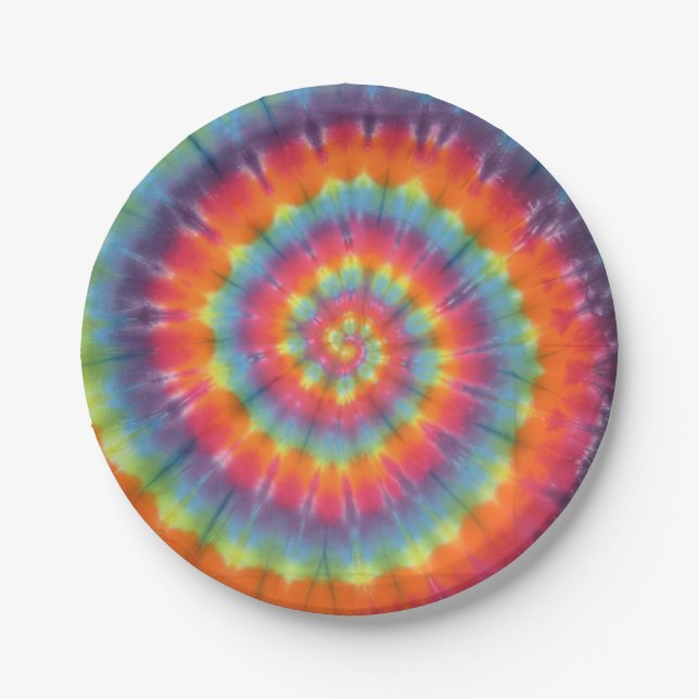Swirl Tie Dye Paper Plate (Front)
