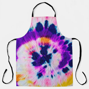 Swirl Tie Dye. Rainbow Fabric Tie Dye. Boho Fashio Apron