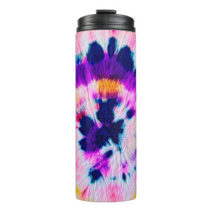Swirl Tie Dye. Rainbow Fabric Tie Dye. Boho Fashio Thermal Tumbler